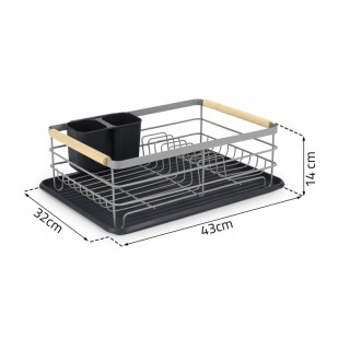 Μεταλλική Πιατοθήκη Στεγνωτήριο 43 x 32 x 14 cm Χρώματος Γκρι Massi... Μεταλλική Πιατοθήκη Στεγνωτήριο 43 x 32 x 14 cm Χρώματος Γκρι Massi...