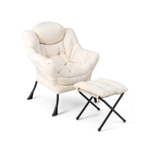 Μεταλλική Πολυθρόνα με Υποπόδιο 75 x 81 x 94.5 cm Χρώματος Μπεζ Cos... Μεταλλική Πολυθρόνα με Υποπόδιο 75 x 81 x 94.5 cm Χρώματος Μπεζ Cos...