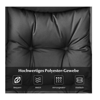 Μεταλλική Πολυθρόνα με Υποπόδιο 75 x 81 x 94.5 cm Χρώματος Σκούρο Γ...