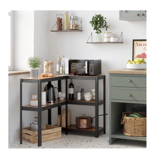 Μεταλλική Ραφιέρα από Ατσάλι με 5 Ξύλινα Ράφια 75 x 30 x 150 cm Son...