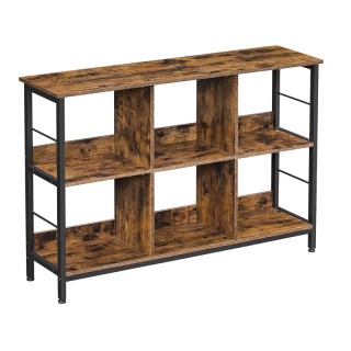 Μεταλλική Ραφιέρα Δαπέδου με 6 Ξύλινα Ράφια 120 x 33 x 80 cm VASAGL... Μεταλλική Ραφιέρα Δαπέδου με 6 Ξύλινα Ράφια 120 x 33 x 80 cm VASAGL...