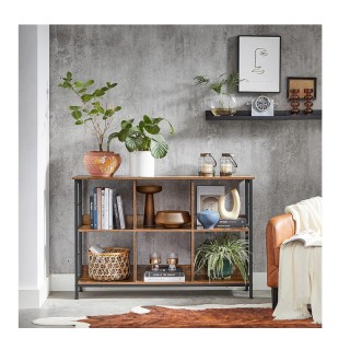 Μεταλλική Ραφιέρα Δαπέδου με 6 Ξύλινα Ράφια 120 x 33 x 80 cm VASAGL...