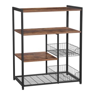 Μεταλλική Ραφιέρα Κουζίνας με 4 Ράφια και 2 Καλάθια 80 x 35 x 95 cm...