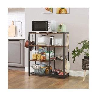 Μεταλλική Ραφιέρα Κουζίνας με 4 Ράφια και 2 Καλάθια 80 x 35 x 95 cm...