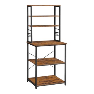 Μεταλλική Ραφιέρα Κουζίνας με 6 Ξύλινα Ράφια 40 x 60 x 167 cm VASAG...