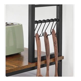 Μεταλλική Ραφιέρα Κουζίνας με 6 Ξύλινα Ράφια 40 x 60 x 167 cm VASAG...