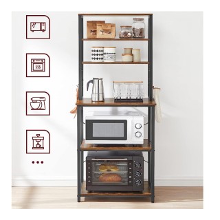 Μεταλλική Ραφιέρα Κουζίνας με 6 Ξύλινα Ράφια 40 x 60 x 167 cm VASAG...