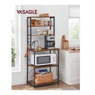 Μεταλλική Ραφιέρα Κουζίνας με 6 Ξύλινα Ράφια 40 x 60 x 167 cm VASAG...