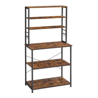 Μεταλλική Ραφιέρα Κουζίνας με 6 Ξύλινα Ράφια 40 x 80 x 167 cm VASAG... Μεταλλική Ραφιέρα Κουζίνας με 6 Ξύλινα Ράφια 40 x 80 x 167 cm VASAG...