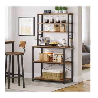 Μεταλλική Ραφιέρα Κουζίνας με 6 Ξύλινα Ράφια 40 x 80 x 167 cm VASAG... Μεταλλική Ραφιέρα Κουζίνας με 6 Ξύλινα Ράφια 40 x 80 x 167 cm VASAG...