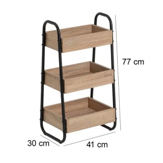 Μεταλλική Ραφιέρα με 3 Ξύλινα Ράφια 41 x 30 x 77 cm Bakaji 02839902 Μεταλλική Ραφιέρα με 3 Ξύλινα Ράφια 41 x 30 x 77 cm Bakaji 02839902