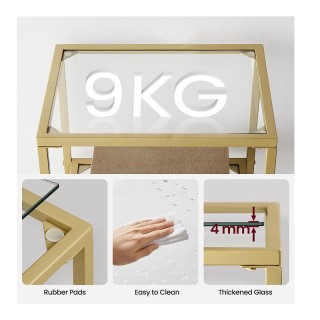 Μεταλλική Ραφιέρα με 4 Γυάλινα Ράφια 30 x 40 x 95 cm VASAGLE LGT28G Μεταλλική Ραφιέρα με 4 Γυάλινα Ράφια 30 x 40 x 95 cm VASAGLE LGT28G