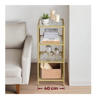 Μεταλλική Ραφιέρα με 4 Γυάλινα Ράφια 30 x 40 x 95 cm VASAGLE LGT28G Μεταλλική Ραφιέρα με 4 Γυάλινα Ράφια 30 x 40 x 95 cm VASAGLE LGT28G