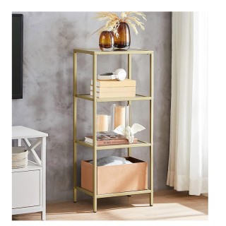 Μεταλλική Ραφιέρα με 4 Γυάλινα Ράφια 30 x 40 x 95 cm VASAGLE LGT28G Μεταλλική Ραφιέρα με 4 Γυάλινα Ράφια 30 x 40 x 95 cm VASAGLE LGT28G