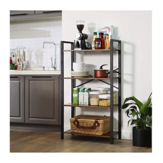 Μεταλλική Ραφιέρα με 4 Ξύλινα Ράφια 66 x 30 x 120 cm VASAGLE LLS60BX Μεταλλική Ραφιέρα με 4 Ξύλινα Ράφια 66 x 30 x 120 cm VASAGLE LLS60BX