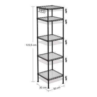 Μεταλλική Ραφιέρα με 5 Ράφια 30 x 30 x 123.5 cm Songmics LGR23BK Μεταλλική Ραφιέρα με 5 Ράφια 30 x 30 x 123.5 cm Songmics LGR23BK