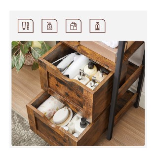 Μεταλλική Ραφιέρα Μπάνιου με 2 Ράφια και 2 Συρτάρια 37 x 30 x 80 cm...