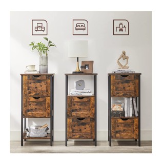 Μεταλλική Ραφιέρα Μπάνιου με 2 Ράφια και 2 Συρτάρια 37 x 30 x 80 cm...