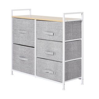 Μεταλλική Συρταριέρα με 5 Υφασμάτινα Κουτιά 83 x 29 x 77 cm HOMCOM ... Μεταλλική Συρταριέρα με 5 Υφασμάτινα Κουτιά 83 x 29 x 77 cm HOMCOM ...