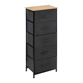 Μεταλλική Συρταριέρα με 5 Υφασμάτινα Συρτάρια Χρώματος Σκούρο Γκρι ...