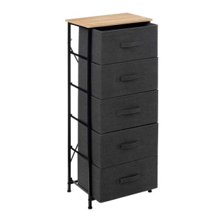 Μεταλλική Συρταριέρα με 5 Υφασμάτινα Συρτάρια Χρώματος Σκούρο Γκρι ...