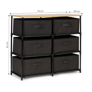 Μεταλλική Συρταριέρα με 6 Υφασμάτινα Συρτάρια 75 x 30 x 67 cm Moder...