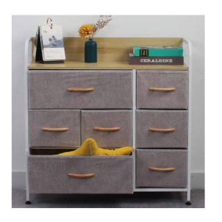 Μεταλλική Συρταριέρα με 7 Υφασμάτινα Συρτάρια 80 x 29 x 78.5 cm Bak...