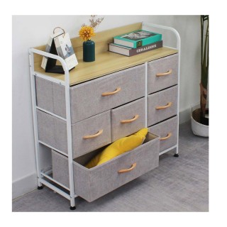 Μεταλλική Συρταριέρα με 7 Υφασμάτινα Συρτάρια 80 x 29 x 78.5 cm Bak...