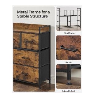 Μεταλλική Συρταριέρα με 7 Υφασμάτινα Συρτάρια 98 x 28.5 x 85 cm Son... Μεταλλική Συρταριέρα με 7 Υφασμάτινα Συρτάρια 98 x 28.5 x 85 cm Son...