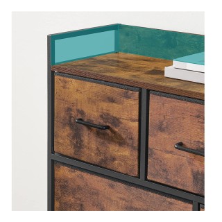 Μεταλλική Συρταριέρα με 7 Υφασμάτινα Συρτάρια 98 x 28.5 x 85 cm Son...