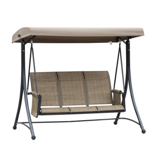 Μεταλλική Τριθέσια Κούνια Εξωτερικού Χώρου με Σκίαστρο 196 x 128 x ...