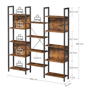 Μεταλλική Βιβλιοθήκη με 14 Ξύλινα Ράφια 158 x 24 x 166 cm VASAGLE L... Μεταλλική Βιβλιοθήκη με 14 Ξύλινα Ράφια 158 x 24 x 166 cm VASAGLE L...