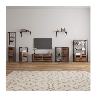 Μεταλλική Βιβλιοθήκη με 3 Ράφια και 1 Ντουλάπι 70 x 30 x 121.5 cm V...