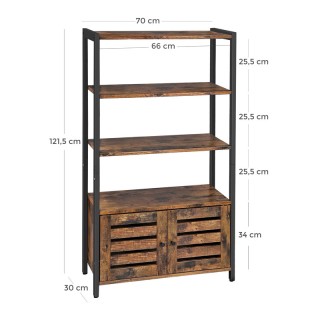 Μεταλλική Βιβλιοθήκη με 3 Ράφια και 1 Ντουλάπι 70 x 30 x 121.5 cm V... Μεταλλική Βιβλιοθήκη με 3 Ράφια και 1 Ντουλάπι 70 x 30 x 121.5 cm V...