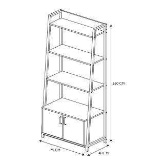 Μεταλλική Βιβλιοθήκη με 3 Ράφια και 1 Ντουλάπι 75 x 40 x 160 cm Hom... Μεταλλική Βιβλιοθήκη με 3 Ράφια και 1 Ντουλάπι 75 x 40 x 160 cm Hom...