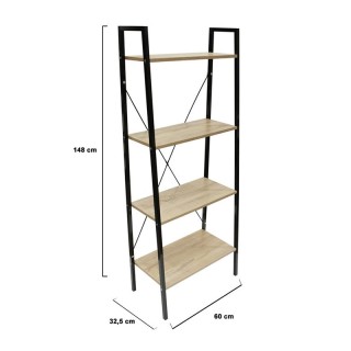 Μεταλλική Βιβλιοθήκη με 4 Ράφια 60 x 32.5 x 148 cm Home Deco Factor... Μεταλλική Βιβλιοθήκη με 4 Ράφια 60 x 32.5 x 148 cm Home Deco Factor...