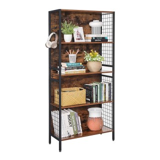 Μεταλλική Βιβλιοθήκη με 4 Ράφια και 4 Άγκιστρα 74 x 30 x 155 cm VAS...