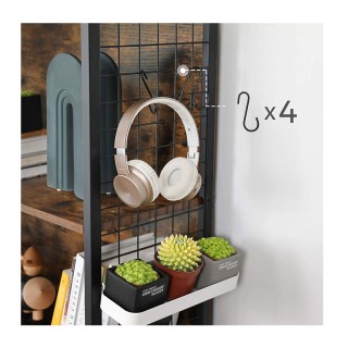 Μεταλλική Βιβλιοθήκη με 4 Ράφια και 4 Άγκιστρα 74 x 30 x 155 cm VAS... Μεταλλική Βιβλιοθήκη με 4 Ράφια και 4 Άγκιστρα 74 x 30 x 155 cm VAS...