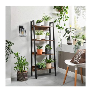 Μεταλλική Βιβλιοθήκη με 4 Ξύλινα Ράφια 56 x 34 x 137.5 cm VASAGLE L...