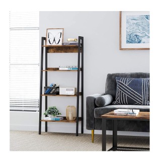Μεταλλική Βιβλιοθήκη με 4 Ξύλινα Ράφια 56 x 34 x 137.5 cm VASAGLE L...