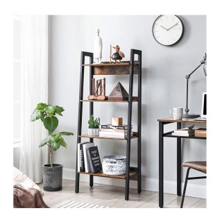 Μεταλλική Βιβλιοθήκη με 4 Ξύλινα Ράφια 56 x 34 x 137.5 cm VASAGLE L...