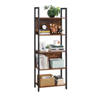 Μεταλλική Βιβλιοθήκη με 5 Ξύλινα Ράφια 62 x 24 x 165 cm VASAGLE LLS...