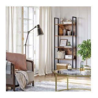 Μεταλλική Βιβλιοθήκη με 5 Ξύλινα Ράφια 62 x 24 x 165 cm VASAGLE LLS...