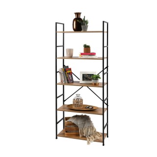 Μεταλλική Βιβλιοθήκη με 5 Ξύλινα Ράφια 58.5 x 23.5 x 144 cm Colorad...
