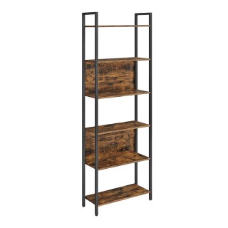 Μεταλλική Βιβλιοθήκη με 6 Ξύλινα Ράφια 60 x 24 x 186 cm VASAGLE LLS... Μεταλλική Βιβλιοθήκη με 6 Ξύλινα Ράφια 60 x 24 x 186 cm VASAGLE LLS...