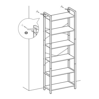 Μεταλλική Βιβλιοθήκη με 6 Ξύλινα Ράφια 66 x 30 x 186 cm VASAGLE LLS... Μεταλλική Βιβλιοθήκη με 6 Ξύλινα Ράφια 66 x 30 x 186 cm VASAGLE LLS...