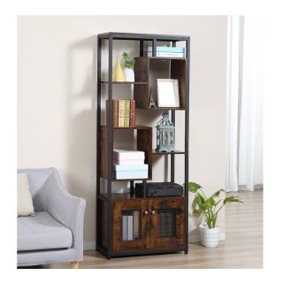 Μεταλλική Βιβλιοθήκη με 8 Ράφια και 2 Ντουλάπια 70 x 30 x 180 cm HO...