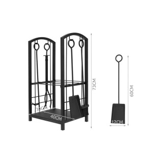 Μεταλλική Ξυλιέρα Τζακιού με Αξεσουάρ Kaminer 8785