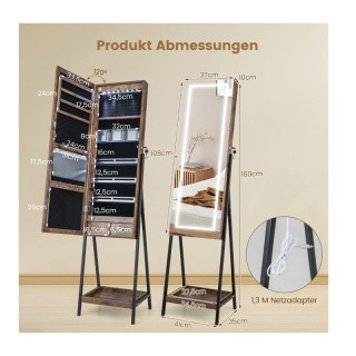 Μεταλλική/Ξύλινη Κοσμηματοθήκη - Μπιζουτιέρα με Ολόσωμο Καθρέπτη κα... Μεταλλική/Ξύλινη Κοσμηματοθήκη - Μπιζουτιέρα με Ολόσωμο Καθρέπτη κα...