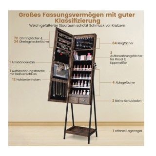 Μεταλλική/Ξύλινη Κοσμηματοθήκη - Μπιζουτιέρα με Ολόσωμο Καθρέπτη κα... Μεταλλική/Ξύλινη Κοσμηματοθήκη - Μπιζουτιέρα με Ολόσωμο Καθρέπτη κα...